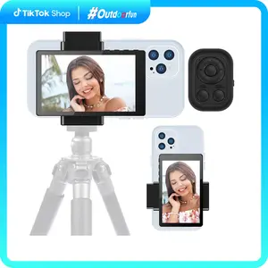 Mobile Phone Vlog Selfie Monitor Screen, 1080P Wireless Recording, Using Phone Rear Camera for Selfie Vlog Live Stream TikTok, Magnetic Compatible with (Support 4K 30fps Wired Recording) OutdoorFun