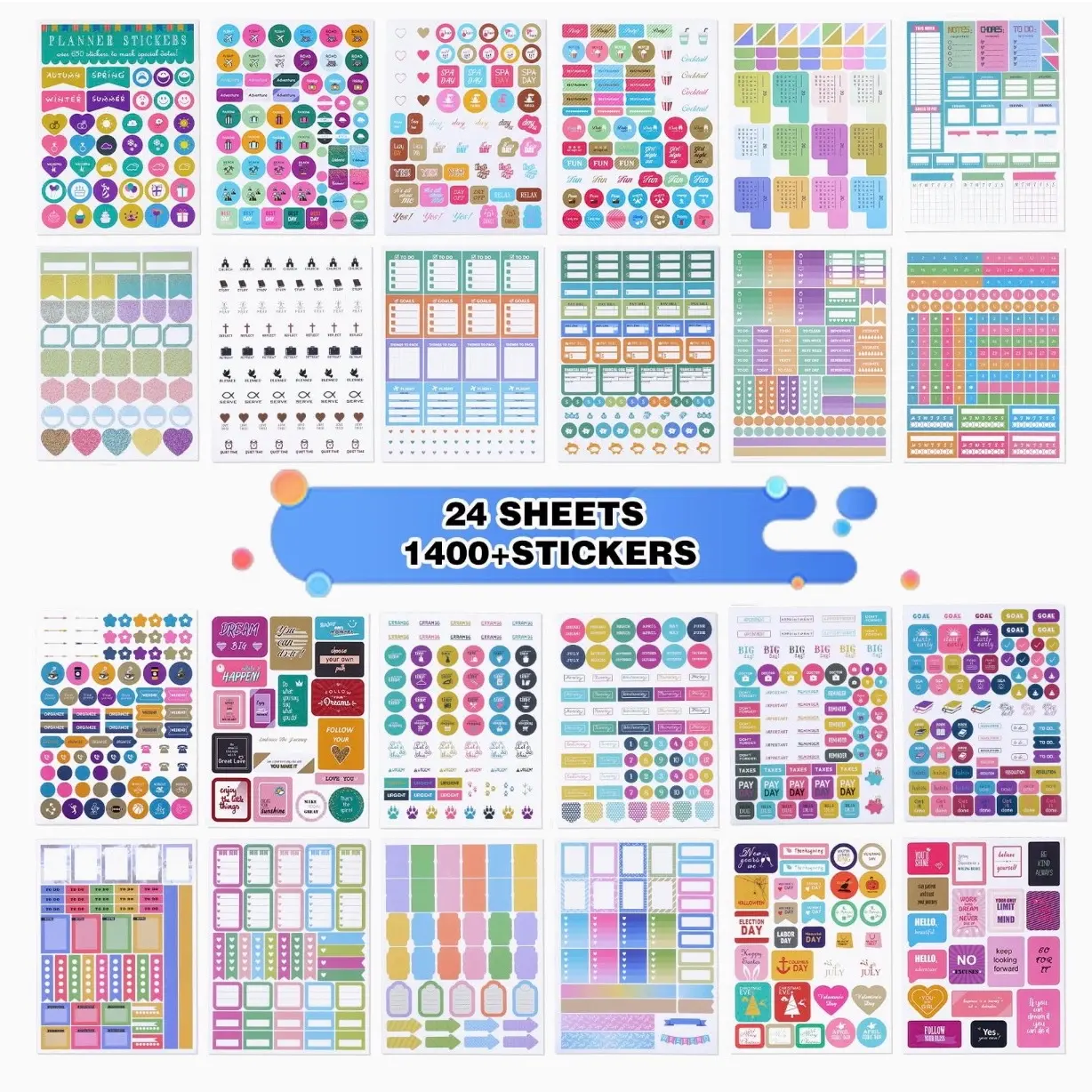 1400 Pcs Calendar Planner Stickers for Fun Planning, Monthly, Weekly & Daily Planner Stickers, Decorative Stickers Accessories to Enhance Your Daily Journaling and Calendars