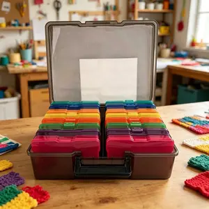 17-Piece Photo Album Set, Multi-Color Storage Box Organiser, Large & Small Boxes, Versatile Organization, Perfect for Family Memories, Gift Idea