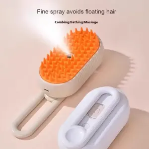 Steam Brush for Cats Dogs,Cat Steam Brushes for indoor Cats,3 in 1 Steam Cat Brush for Shedding,Silicone Pet Spray Hair Removal for Massage,Combing,Rechargeable Brushes for Grooming adjustable steamy cleaning hair remover tool clean brush comb