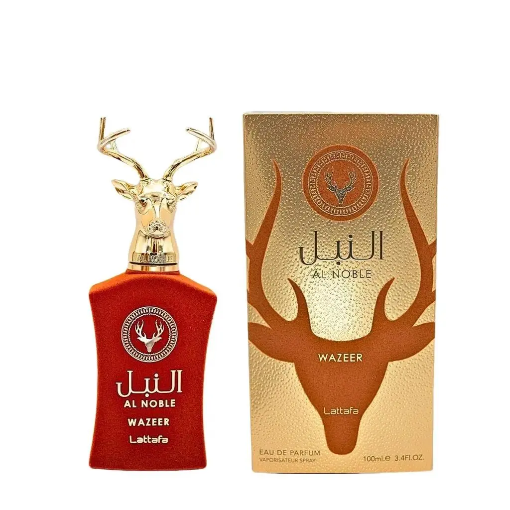 Lattafa Al Noble Wazeer Eau de Parfum Spray for Men, Elegant Oriental Scent with Spicy, Woody, and Amber Resin Notes, Long-Lasting Fragrance, 3.4 fl oz, Edp Spray, Elegant Scent, Adults