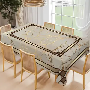 BLIOWL 1 Piece Of Elegant Marble-Patterned Tableclothwith Embossed Edges,It Is Waterproof,Stain-Resistant And Wrinkle-Resistant.Ideal For Spring And Summer Parties,Kitchen And Outdoor Use,As Well As Festive Table Settings.Machine-Made With Premium Quality