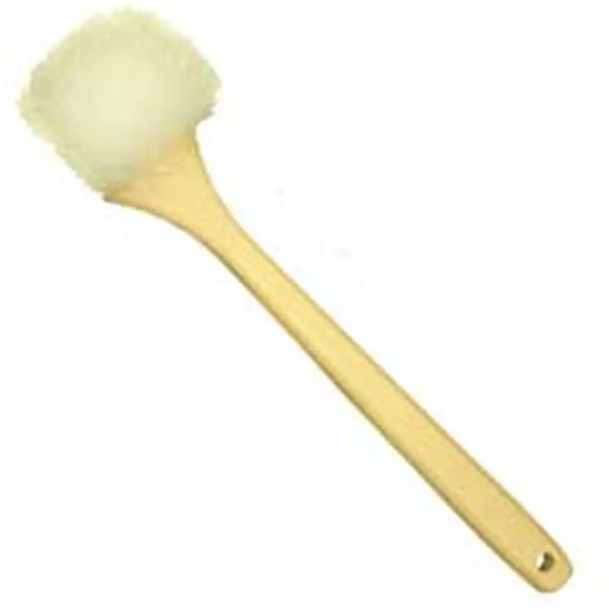 20 In. Durable Nylon Bristle Scrub Brush with Hang-Hole Plastic Handle - Synthetic Resilient Scrubber for Kitchen & Barbecue Cleaning, Molded Beige Plastic Block