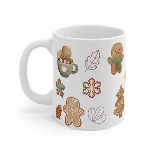 Personalized Christmas Decorations Gingerbread Mug 11oz Beverage Ceramic