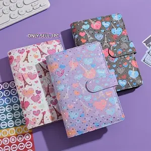 A6 Budget Binder, Savings Binder, Savings Tracker Organizer, 1 Count Money Saving Planner with Zippered Cash Envelopes Sheet & Stickers, Money Saving Budget Planner for Budgeting, Envelope Challenge Binder