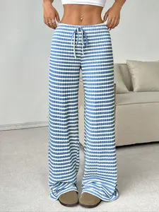Women's Striped Print Pants, Casual Comfy Trousers for Daily Wear, Ladies Bottoms for All Seasons, Womenswear