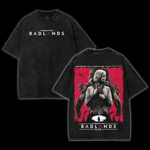 Predator Badlands 2025 Movie Graphic Tee Sci-Fi Action Horror Film Yautja Hunter Oversized Vintage Washed Cotton T-Shirt Streetwear Unisex Casual Fashion Gift for Predator Fans