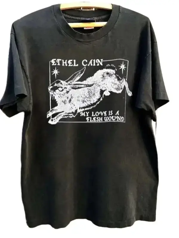 Vintage Rock Music Shirt, Ethel Cain Rabbit Graphic Tee, My Love Is A Flesh Wound, Unisex Clothing Fan Gift