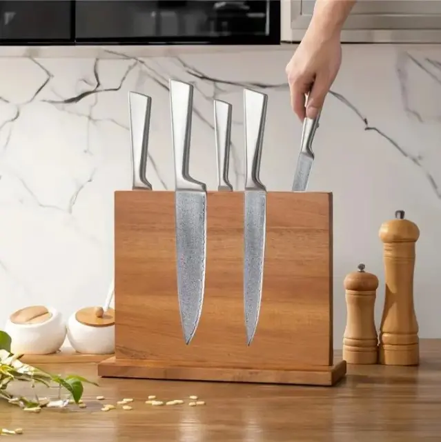 Double Side Magnetic Kitchen Knife Block, Space-Saving Storage Solution for Knives