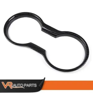 Cup Holder Cover Black ABS New Fit For Ford Mustang 2015+ Interior Trim Molding Car Console Organizer