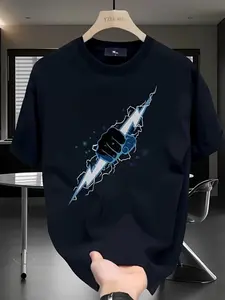 Trakas Hadspm Gradient Print T-Shirt, Casual Street Style, Comfortable Home Wear, Unique Fashion Brand Short Sleeve, Geometric Pattern