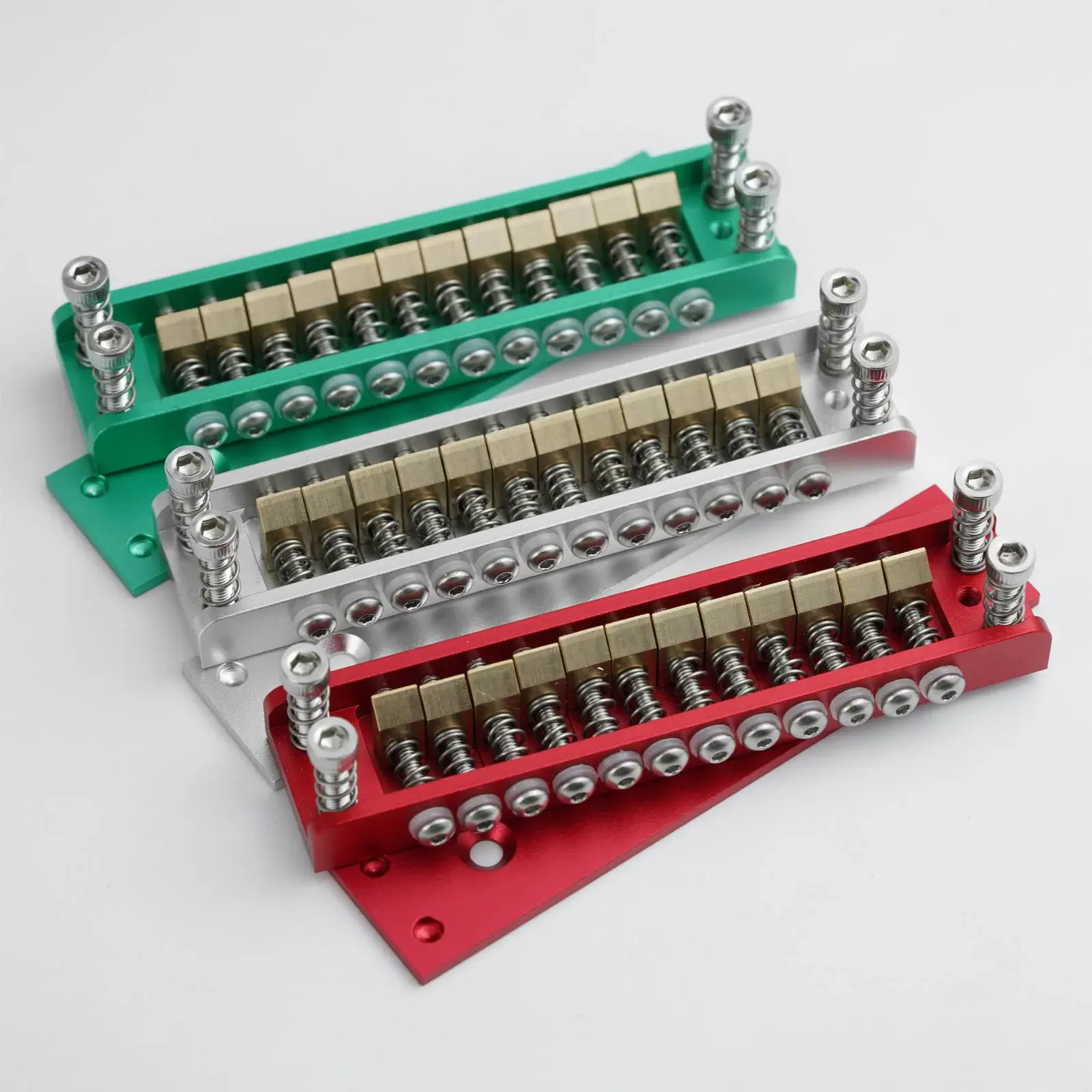 Guyker GMA-100 Low Friction Roller Saddle Hardtail Bridge, Rickenbacker-Style Guitar Parts for 12-String Guitars
