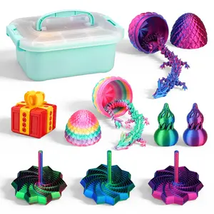 8-Piece Set 3D Stress Relief Toys, Spiral Cone Stress Toy, Surprise Box, 3D Printed Gourd Stress Toy, Anxiety Relax Gift