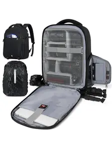 Camera Backpack, Large Capacity Camera Bag with Waterproof Rain Cover & Laptop Compartment, Anti Theft Travel Photography Backpack for Photographers