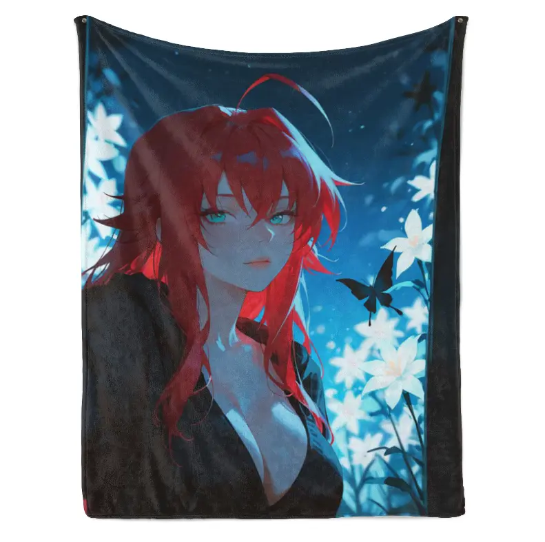 High School DxD Rias Gremory Anime Panel Flannel Blanket