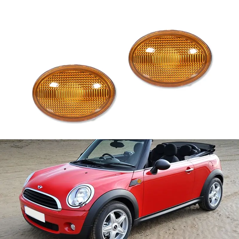 2pcs Amber Lens Front Side Marker lamps Light For MINI Cooper R55 R56 R57 R58 R59,Replace OEM 63132751503, 63132751504, 63137292769, 63137292770