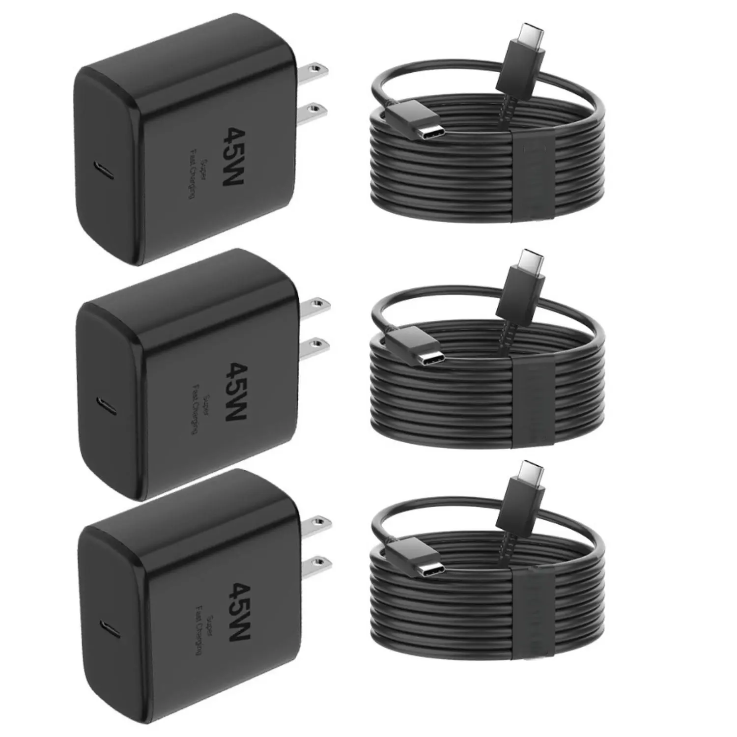 45W Super Fast Charging Type-C Phone Charger Adapter with 6.6 Ft Type-C Data Cable for Galaxy S25/S25 Ultra/S25+/S24 Ultra/S24/S24+/S23 Ultra/S23/S22/S20/S21/Note 10, Galaxy Tab
