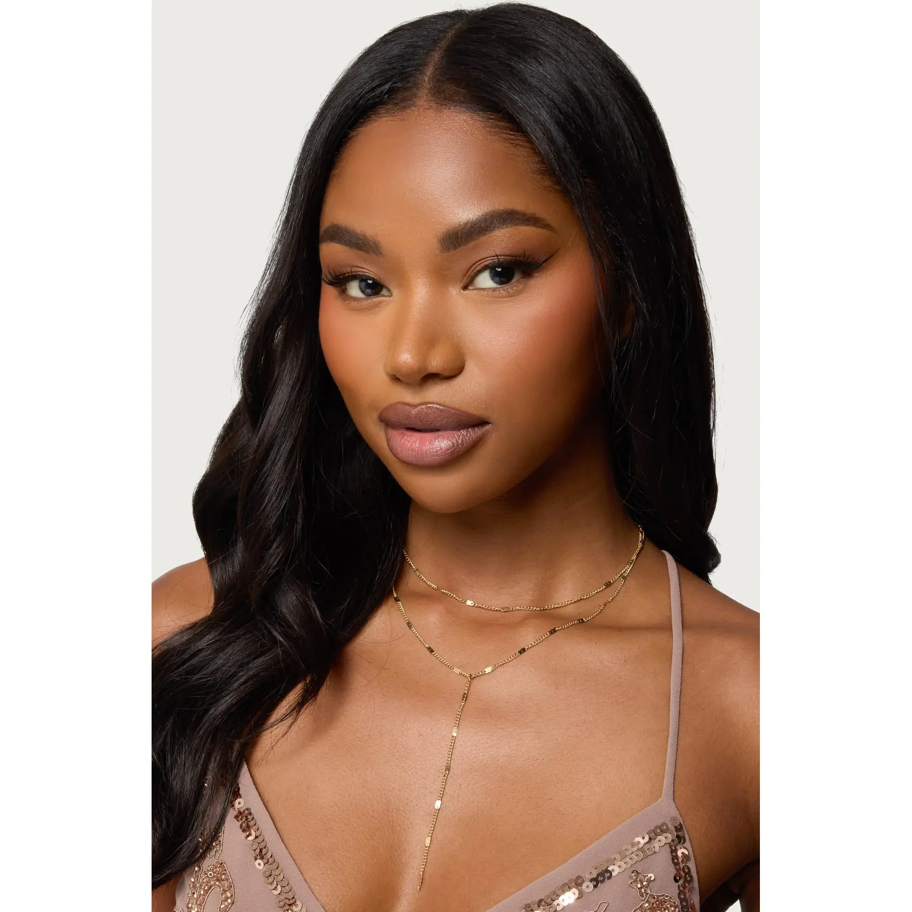 Cascading Disc Chain Layered Necklace