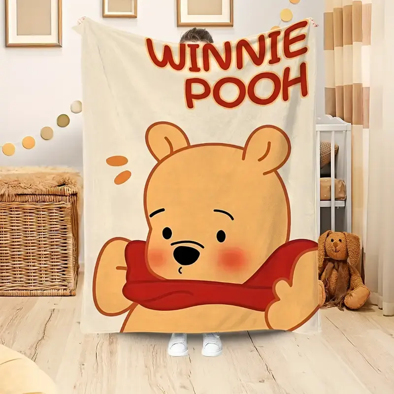 [SummerVibes] DISNEY CLASSIC Winnie The Pooh Ultra Soft Flannel Blanket - Comfortable, Lightweight, Breathable - Suitable for Living Rooms, Bedrooms, Nap Blanket on The Sofa Or Bed