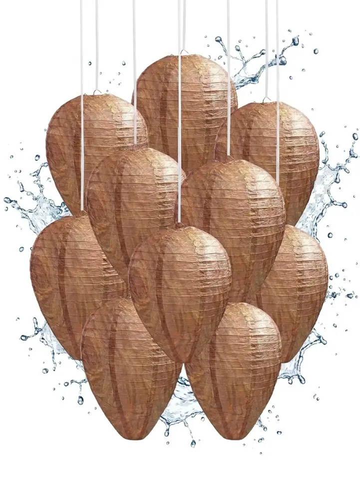 4-Pack Fake Wasp Nest Decoy - Outdoor Hanging Chemical-Free Eco Friendly Repellent, Natural Pest Deterrent for Yard, Patio (Home & Garden Beekeeping Supplies)