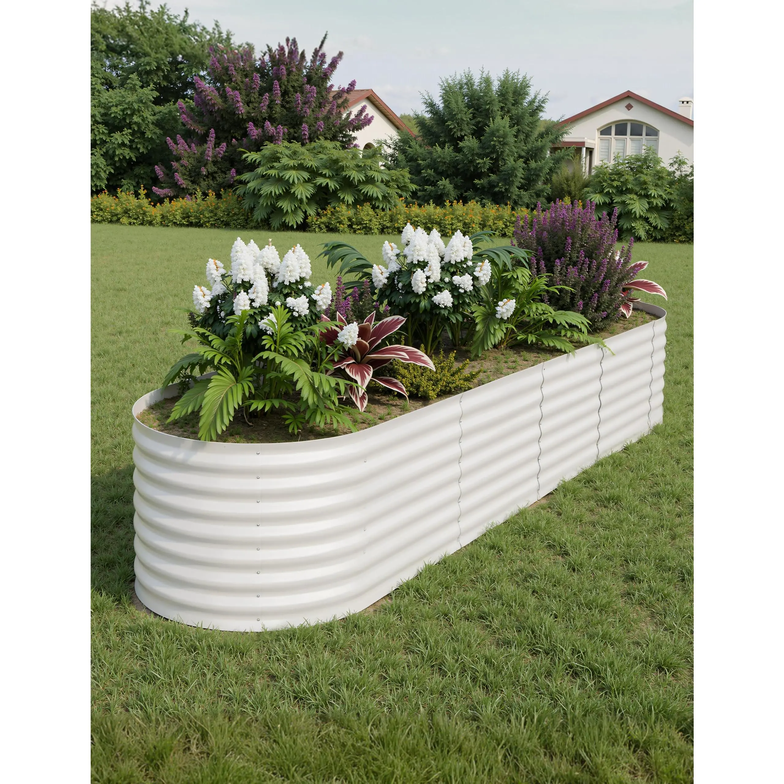 Garvee Set of 2 galvanized raised garden beds, durable and rust-resistant planters ideal for vegetables, flowers, and outdoor plants, easy to assemble, available in multiple sizes for versatile gardening