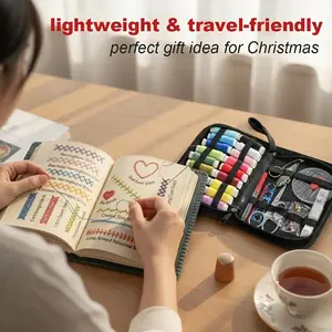 2026 Upgraded Embroidery Kit, Complete Beginner Needle & Thread Set with 106-Pattern Instruction Book, DIY Hand Stitching Supplies for Clothing Decoration, Patches, Bag & Home Crafts, Must-Have for Sewing Enthusiasts, Cross Stitch Kit