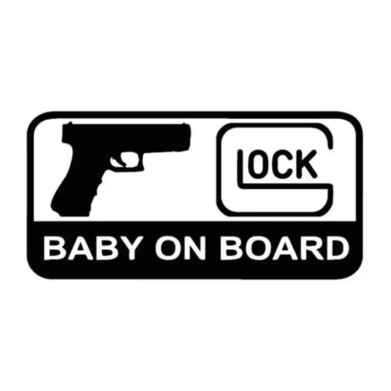 Car Sticker 15.7CM*7.9CM GLOCK BABY on BOARD Character Decoration Vinyl Car Decal Reflective Laser 3D Car Stickers Car Styling