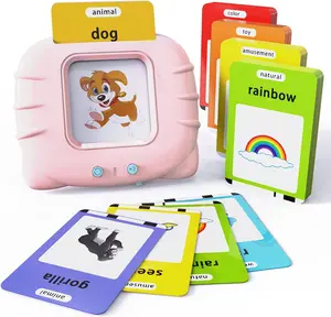 Talking Duck Vocabulary Flashcards - Montessori Interactive Language Toys, Visual Stimulation Cards, Speech Therapy Learning Gifts, Kids Sensory Blocks Tower Game Materials
