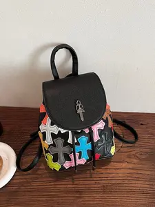 Women's Colorful Patchwork Crossbody Bag, New Arrival 2026 Mini Backpack, Stylish Shoulder Bag for Daily Use, Trendy Backpack