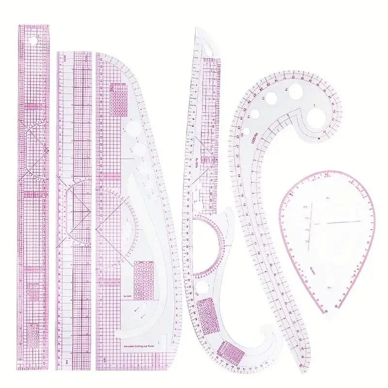 Multifunctional Clothing Pattern Ruler, 1 Set Clothing Ruler, Sewing Ruler, Sewing Rulers For Fabric, Pattern Making Ruler, Sewing Tool, Sewing Supplies, Measuring Marking Tool, Sewing Products
