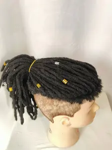 Men's 12 Inch Dreadlock Wig Cap with Bangs, Adjustable & Stylish Design, Perfect for Daily Wear & Special Occasions