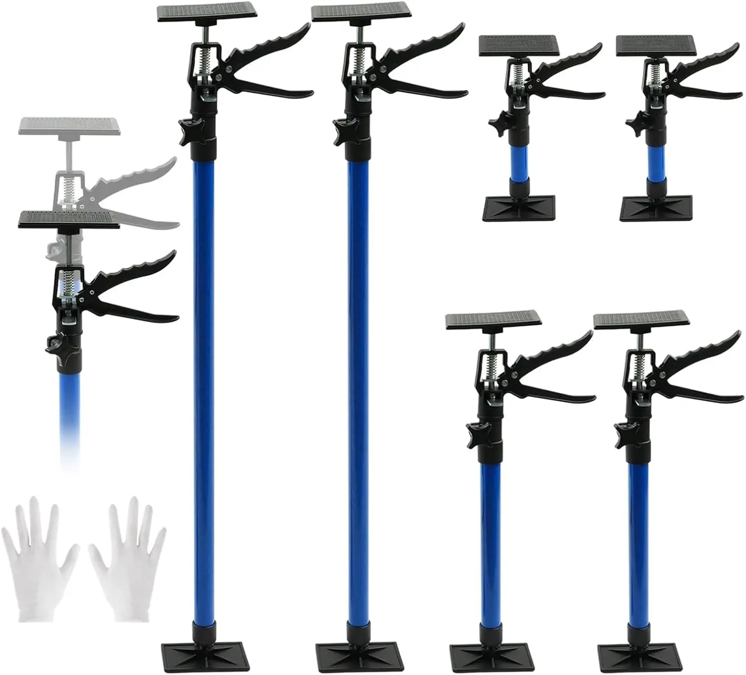 6 Pack Cabinet Jack Support Pole, 12.2" to 115" Third Hand Tools, Supports Up to 154Lbs, Adjustable Support Pole for Construction Rods, Cabinet Jacks, Cargo Bars