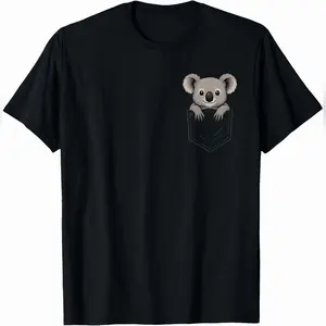 Funny Koala Peeking In Pocket Animal Lover Men Women T-Shirt Soft Fit T-Shirt