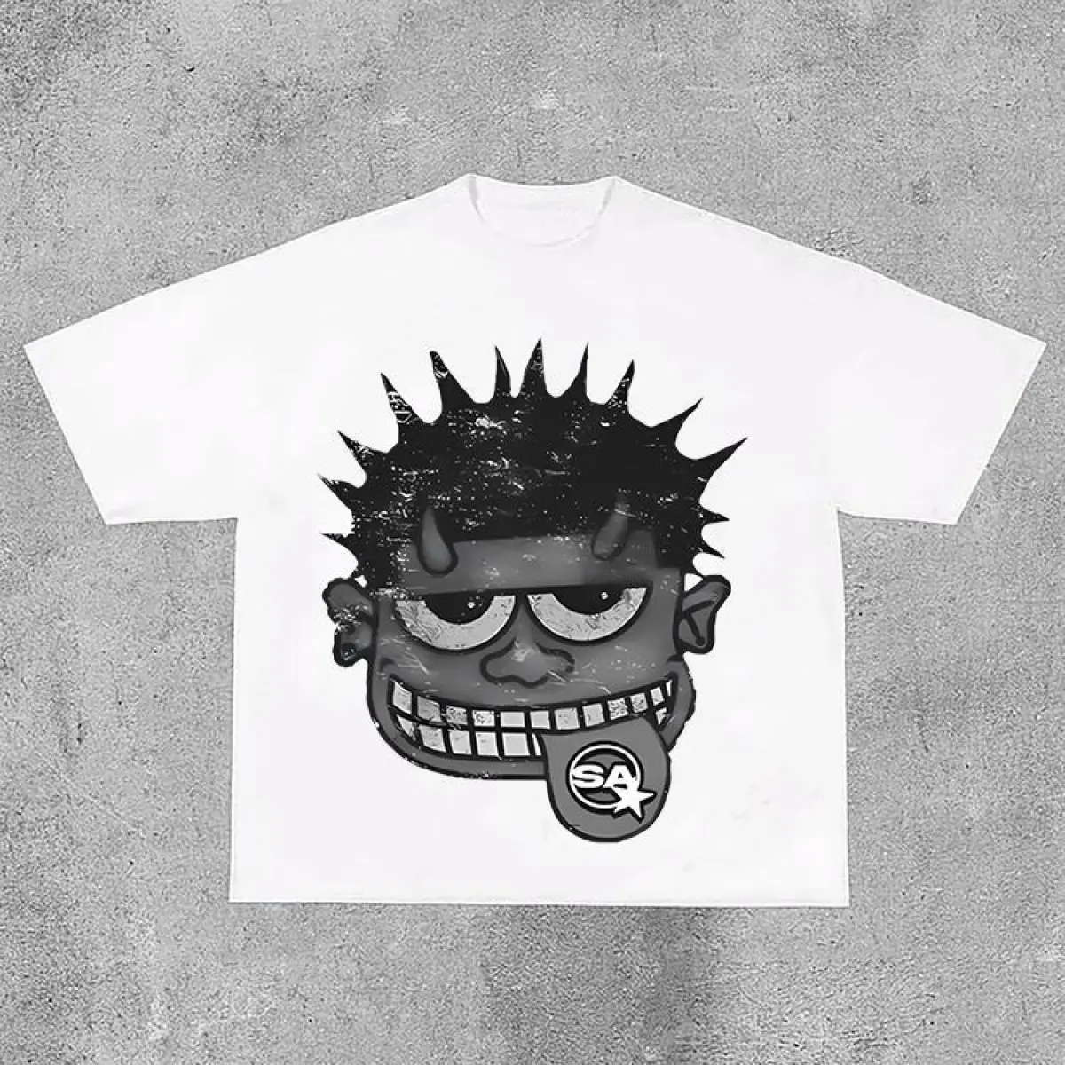 Trendy Monster Graphic Cropped T-Shirt, Unisex Premium Cotton Crewneck Top, Urban Streetwear Style for Everyday Wear and Versatile Casual Outfits