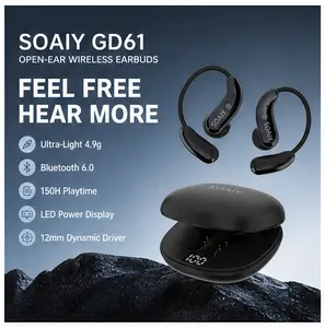 SOAIY Bluetooth EarBuds Bluetooth Headphones with ENC Noise Cancellation 150H Playtime Wireless Earbuds Bluetooth 6.0, IPX5 Waterproof & Sweatproof Wireless Headphones, Use for Workout, Hiking, Gaming, Sport Earphones