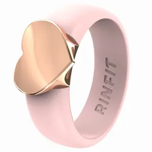 Heart Collection - Women's Silicone Rings with Metal - Patent Design