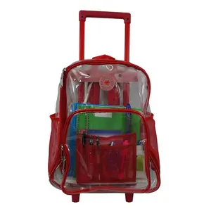 Harvest LM214 Rec Wheeled Deluxe 17 in. See-through Clear 0.5 mm. PVC Backpack