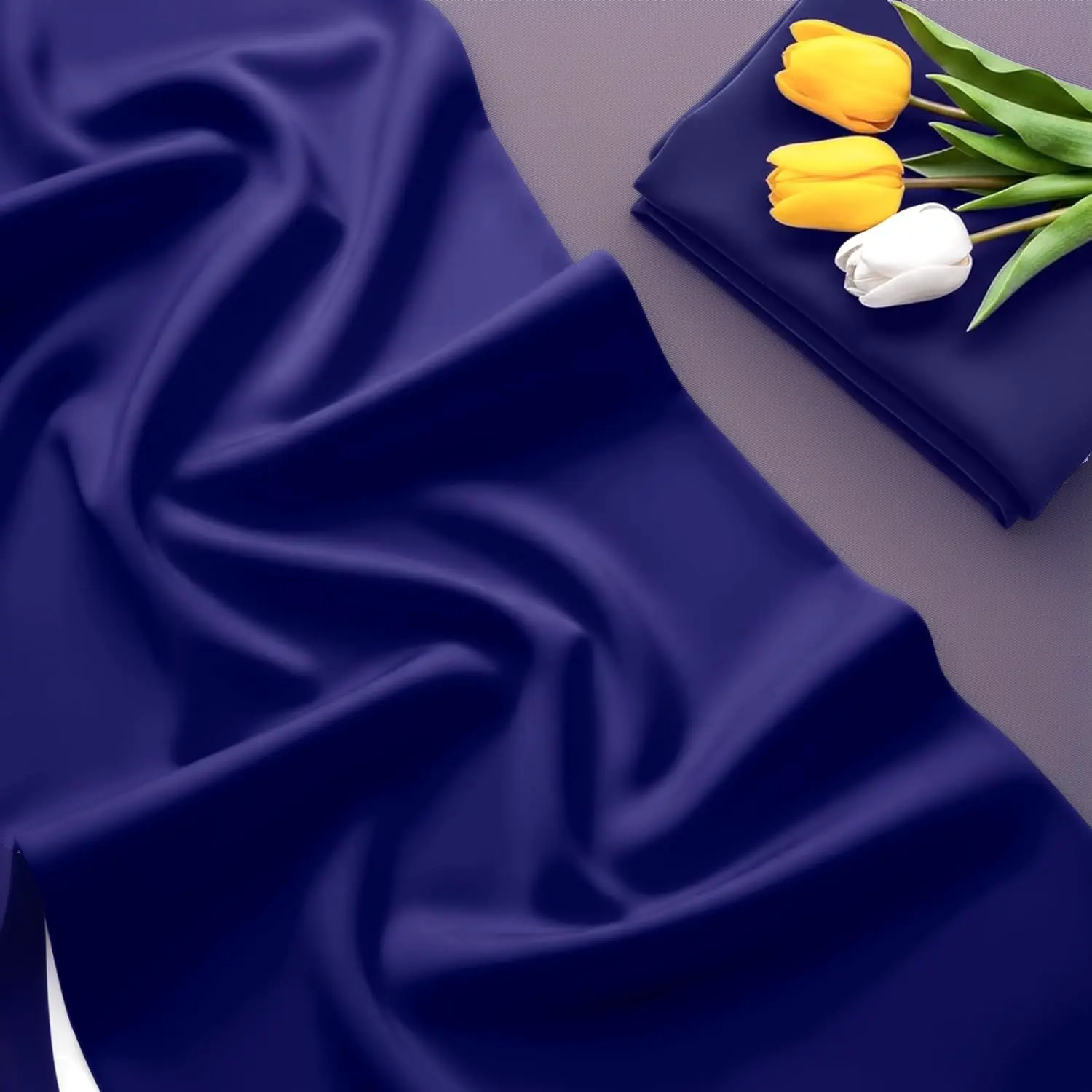 4-Way Stretch Nylon Spandex Fabric (80/20) - 60" Wide by The Yard. Perfect for Swimwear, Activewear, Leggings, Dance & Yoga Outfits. High-Quality Sewing Fabric (Navy Blue, 1 Yard)