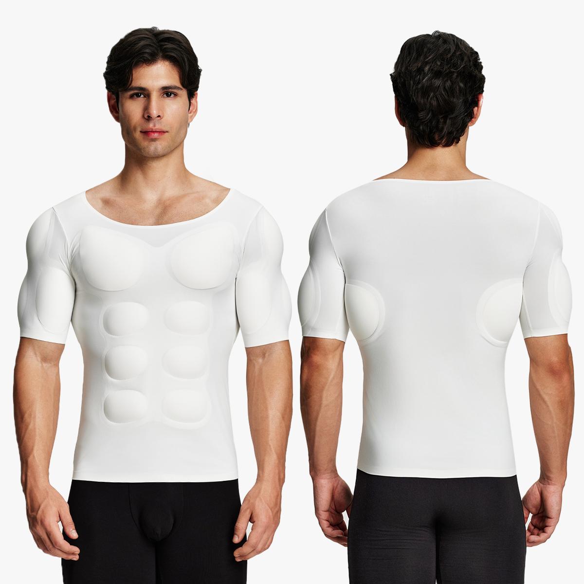 【Nebility】 Men’s Invisible Seamless Muscle-Enhancing T-Shirt with Removable Muscle Pads and Light Compression Function, Suitable for Everyday Wear, Cosplay, and Special Occasions 【Nebility】 Men’s Invisible Seamless Muscle-Enhancing T-Shirt with Removable Muscle Pads and Light Compression Function, Suitable for Everyday Wear, Cosplay, and Special Occasions