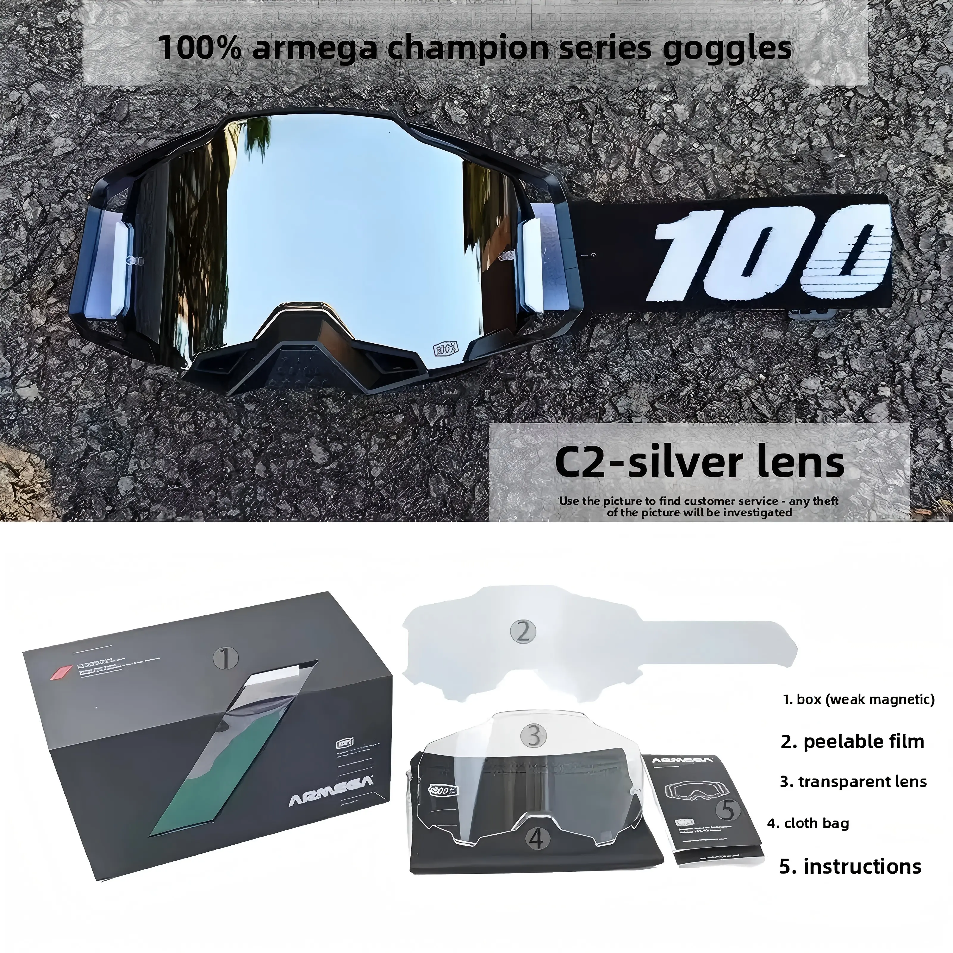 100% Armega Champion Series Goggles – Durable Motorcycle Goggles for MX Racing & Outdoor Sports 100% Armega Champion Series Goggles – Durable Motorcycle Goggles for MX Racing & Outdoor Sports