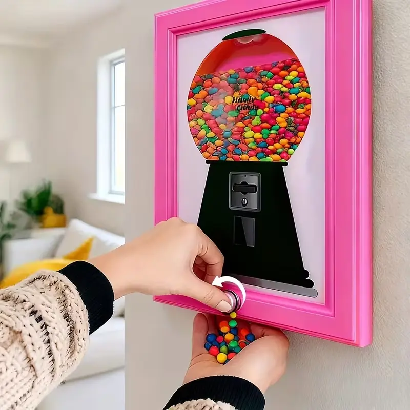 Candy Dispenser, Perfect Birthday Gift Candy Distribution Frame, A Square Frame Designed To Hang On The Wall, Equipped With Candy Distribution Function, Easy To Obtain Candy, Multi Functional Photo Frame, Multifunctional Frame, Home Decoration