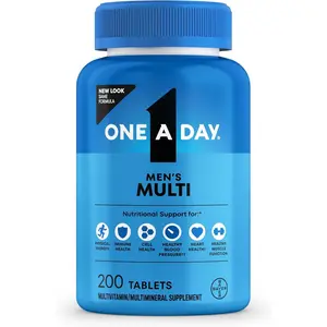 One A Day Men's Multivitamin - 200 Tablets with Vitamin D, Zinc, Folic Acid & B Vitamins for Physical Energy, Immune Health & Heart Support - Dietary, Healthcare