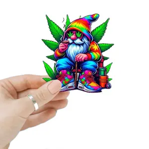 Hippie Weed Gnome Sticker/ Hippie Gnome Decal/ Weed Gnome Decor Decorative