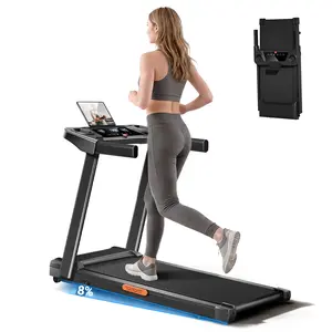 Incline Foldable Treadmill, 0.6-7MPH for Home 3.0HP Treadmills Screens Display Portable Walking Pad with Handle 300 LBS Capacity