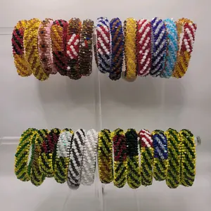 ILDES Colorful Beaded Bangle Set - Handcrafted Beaded Bracelets for Women - Vibrant Beadwork - Perfect for Casual Wear