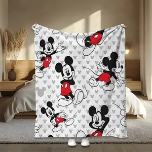 DISNEY CLASSIC Mickey Mouse Blanket - Super Soft Microfiber Fleece, 60x80 Inches, Perfect for Sofa, Bed, and Home Decor