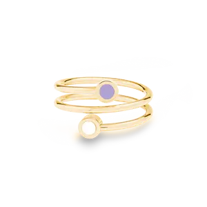 NEW WAVE LAVENDER AND WHITE CHIP DOUBLE RING