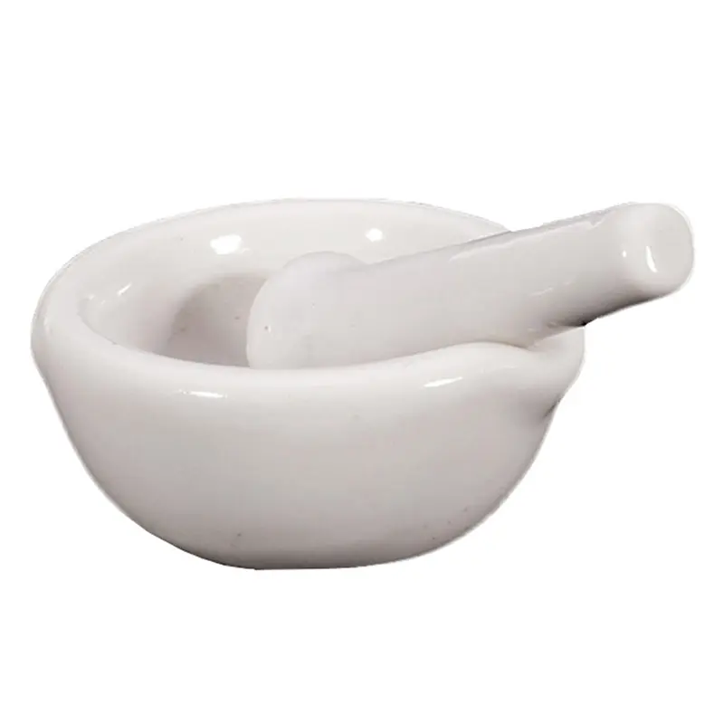 Ceramic Mortar and Pestle Set - Handheld Kitchen Utensils Including Pill Crusher, Spice Mill, Seasoning Grinder and Grinding Bowl