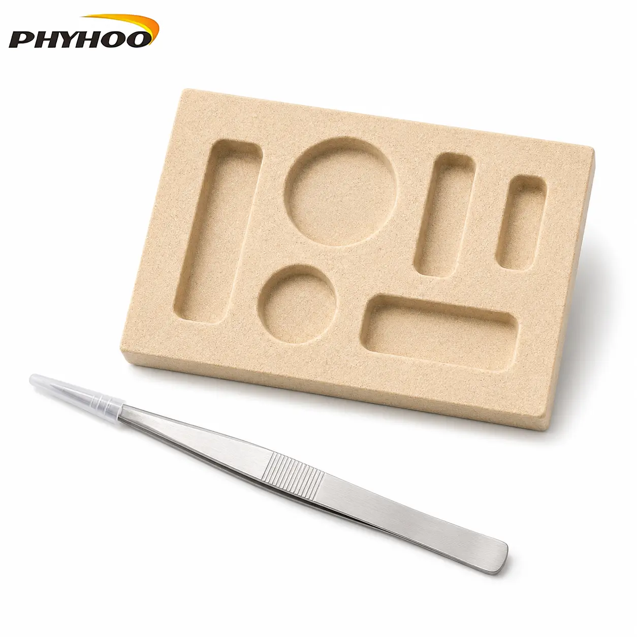 6-Cavity Ceramic Ingot Mold, Jewelry Metal Casting Mold Tray with Tweezers for Gold, Silver, Copper Melting, Pouring and Casting Prep