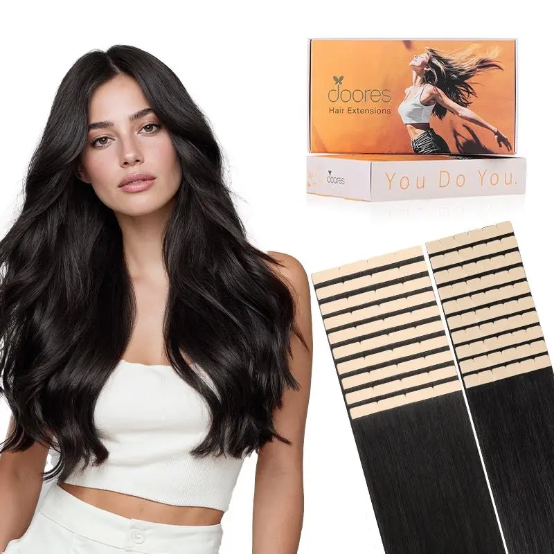 Doores Wide Tape in 16-24'' length Remy Human Hair Extensions Natural Straight for Daily use#SummerFinds